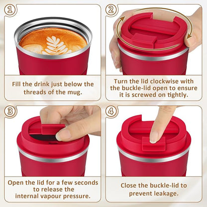KETIEE Travel Coffee Mug Spill Proof 12oz, Insulated Travel Mug to Go, Reusable - Image 7