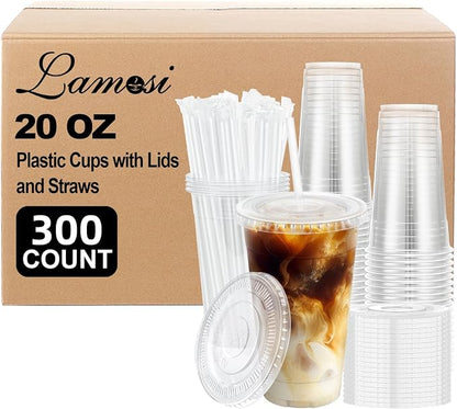 Lamosi 300 Pack 20 oz Plastic Coffee Cups by BuyNow