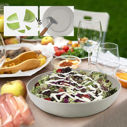 2 Pack Salad Bowls, 10inch 65oz Large Salad Bowl Set, Plastic Bowl - Image 6