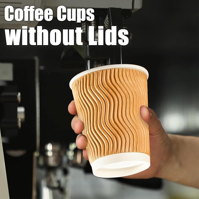 BYSNOW 100 Pack 12 oz Coffee Cups, Insulated Disposable Hot Paper Cups | - Image 4