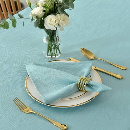 maxmill Jacquard Cloth Napkins 20 x 20 Inch with Hemmed Edges Swirl Pattern Soft Comfortable and Luxury Serviette for Family Dinners Weddings Parties and Banquets Set of 4 Turquoise