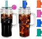 ANOTION Glass Tumbler With Handle Bamboo Mason Leakproof Mason Jar Cups with by ANOTION