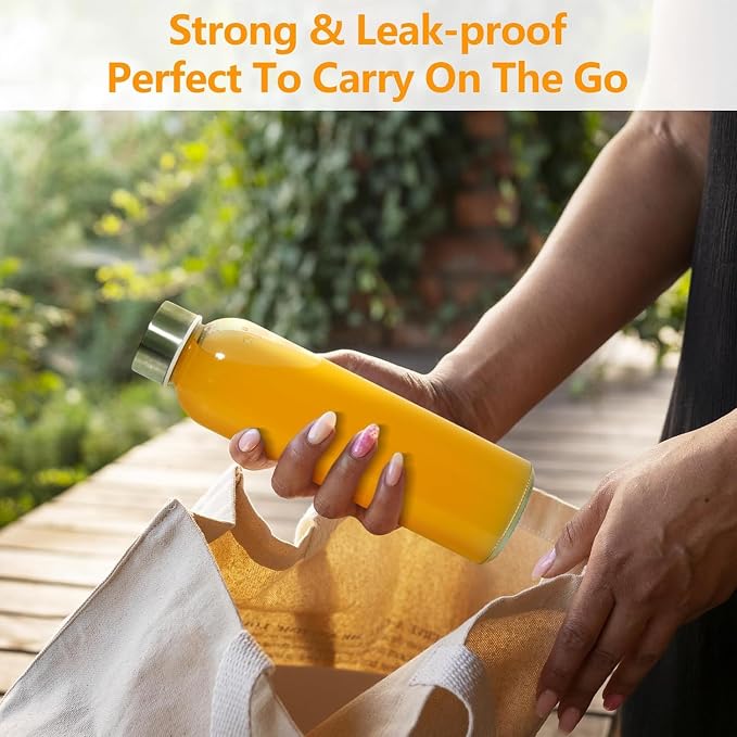 Zukro 18 oz Glass Juice Bottles - Image 9
