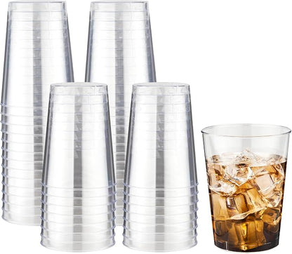 RACETOP 10 oz 100 Pack Disposable Plastic Cups, Disposable Clear Plastic Cups by RACETOP