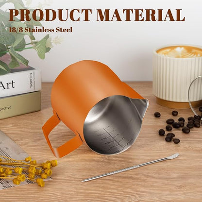 Amrules Milk Frothing Pitcher, 12 oz Milk Frother Cup - Image 5