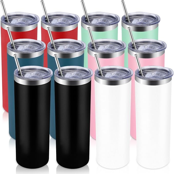 Volhoply 12 Pack Skinny Tumblers by LiveFully%EF%BC%8CDrinkFreely%E2%80%94KeepGoingwithVolhoply%EF%BC%81
