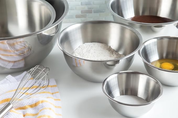 Fox Run 6-Piece Nesting Stainless Steel Polished Mixing Bowls Set | 0.5 - Image 2