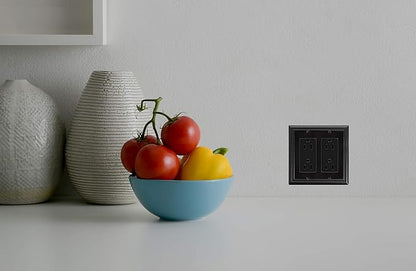 Henne Bery Sunken Pearls Heavy Duty Decorative Wall Plate Switch Plate Outlet Cover (Double Decorator, Matte Black)