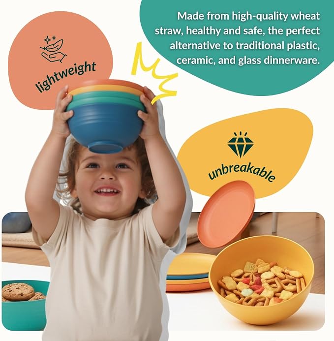 40-Piece Unbreakable Wheat Straw Dinnerwave Sets Plates and Bowls Sets - Image 6