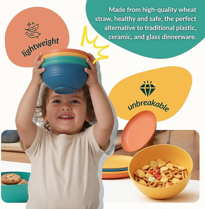 40-Piece Unbreakable Wheat Straw Dinnerwave Sets Plates and Bowls Sets - Image 6