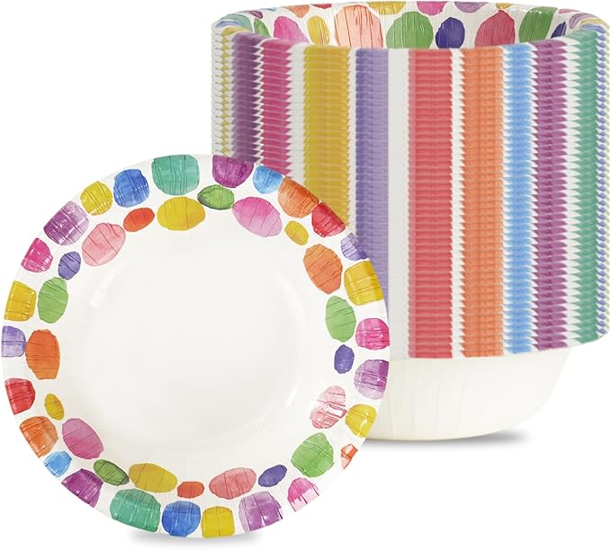 30 Pcs Small Paper Bowls, 8 oz Disposable Bowls, Soak Proof, Cut Proof by DTFMZOV