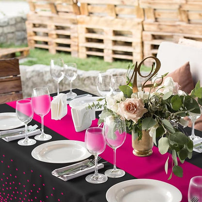 MASHAN 16Pack Disposable Plastic Party Tablecloths and Satin Table Runner Set - Image 6