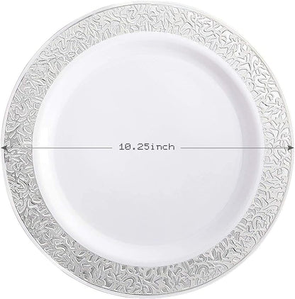 100 Pack Elegant White Plastic Plates - Image 7