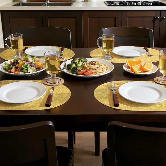 Placemats Set of 6, 11.8 x 17 Inch, Waterproof Wipeable Reversible PU Placemat - Image 8