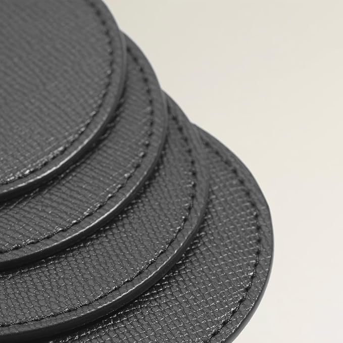 OLETHA Aesthetic Round Drink Coasters, dining tables & office desks; wipe clean - Image 4