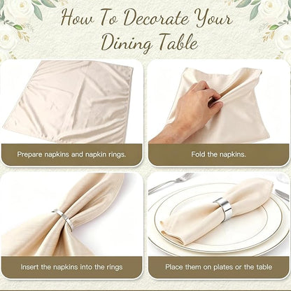 12Pcs Simple Silver Round Napkin Rings, Metal Decorative Table Napkin Holders - Image 5