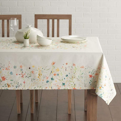 Maison d' Hermine Table Cloth Rectangle Table 100% Cotton 70 x 90 Inches Tablecloth Reusable Decorative for Dining Room Farmhouse Home Valentines Day Decorations Spring Summer - Colmar
