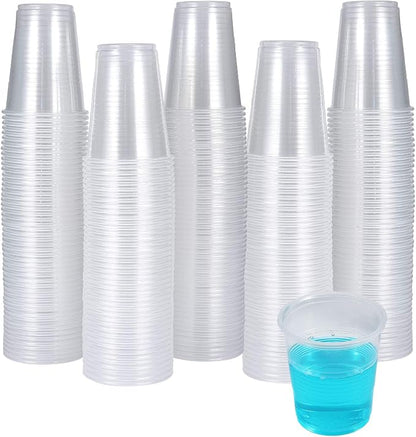 300 Pack 3 OZ Clear Plastic Cups, Disposable Bathroom Mouthwash Cups, Small by TurboBee