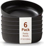 HOMQUEN Pasta Bowls Set of 6, 37oz Salad Bowls Black Soup Bowls, Large Pasta by HOMQUEN