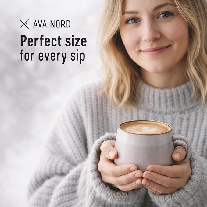 Ava Nord Large Stoneware Ceramic Coffee Mugs Set of 4-16 oz - Image 4