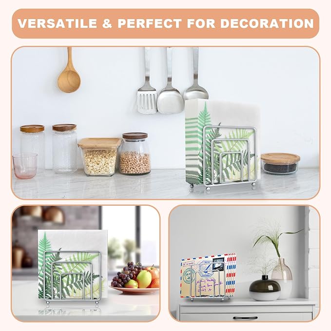 LAIHIFA Napkin Holder, Kitchen & Countertops, Modern Metal Cocktail Paper - Image 5