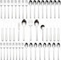 Silverware Set for 8,45 Pieces Forged Stainless Steel Flatware Set Cutlery Set,Heavy Duty and Modern Desgin,Fancy Tableware Cutlery Set for Home,Restaurant (Silver Cube 45)