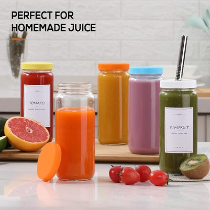 8 Pack Glass Juicing Bottle Drinking Jars - Image 4