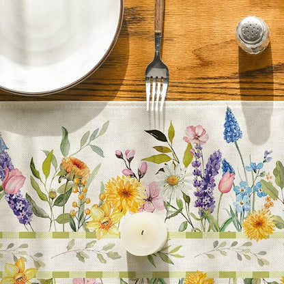 Artoid Mode Bloom Flowers Tulip Spring Table Runner, Seasonal Easter Holiday - Image 7