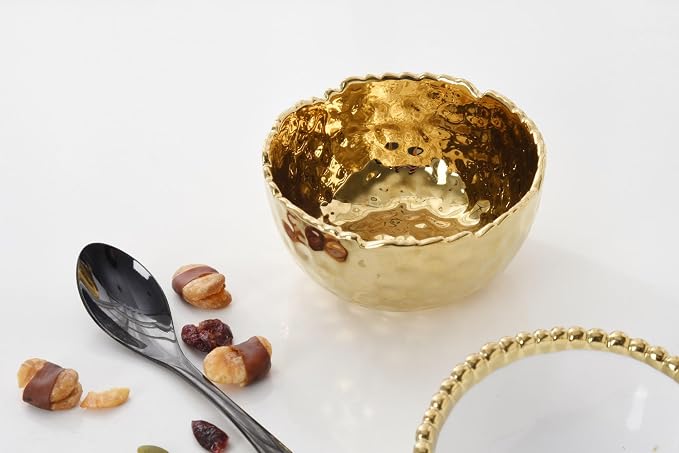 Pampa Bay Golden Millennium 4-inch Porcelain Snack Bowl - Image 4