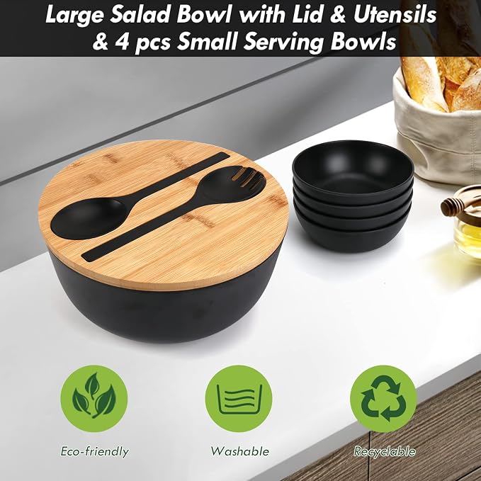 ShineMe Salad Bowls, Large Salad Bowl - Image 2