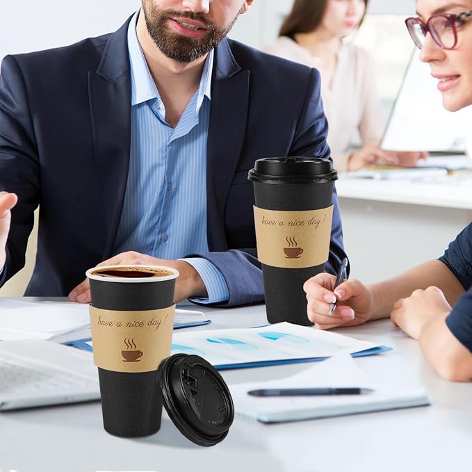Clawsoff 50 Pack 20 oz Disposable Paper Coffee Cups - Image 6