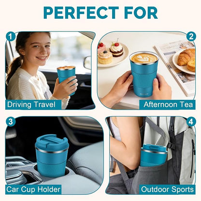 MOMSIV 12oz Travel Coffee Mug, Insulated Coffee Cup - Image 5