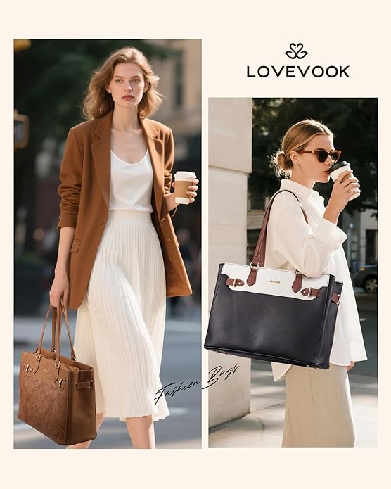 LOVEVOOK Laptop Tote Bag for Women Work, Teacher Tote Bag - Image 2