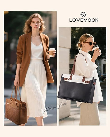 LOVEVOOK Laptop Tote Bag for Women Work, Teacher Tote Bag - Image 2