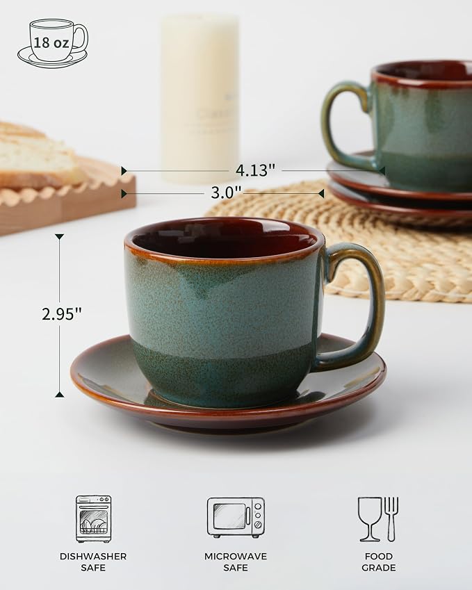 Pokini Stoneware Coffee Cups - Image 3