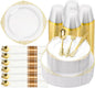 Bestluck 525PCS Gold Disposable Dinnerware by Bestluck