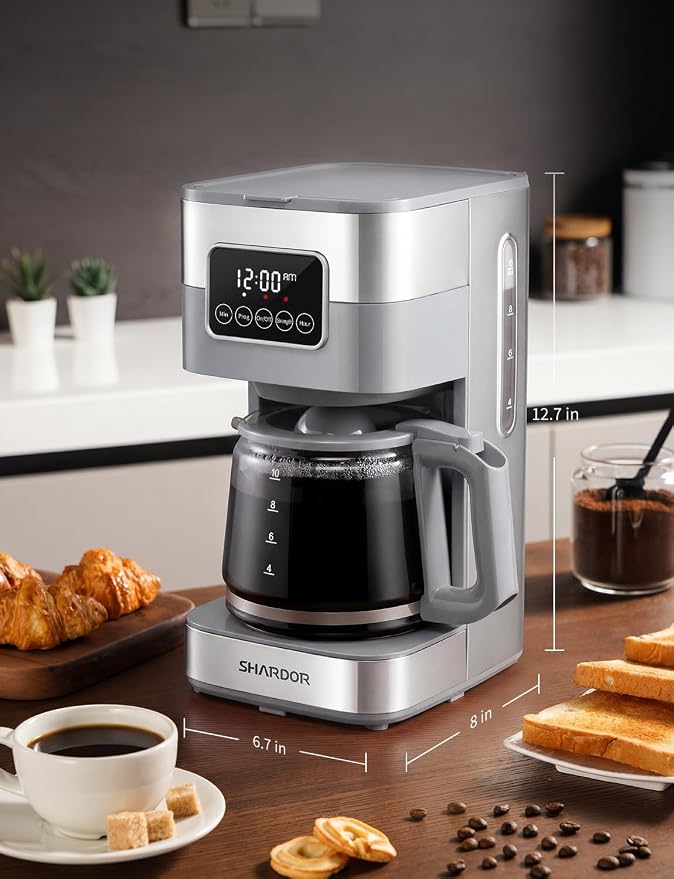 SHARDOR 10-Cup Programmable Coffee Maker, Regular & Strong Brew Drip Coffee - Image 8