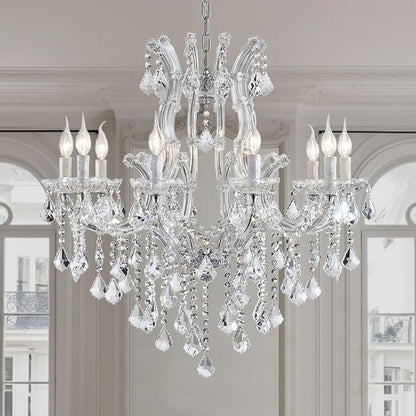 Modern Crystal Chandelier Light Fixtures - Luxury Maria Theresa Chrome Chandeliers for Dining Room, Kitchen Island, Living Room, Bedroom, 10 Lights
