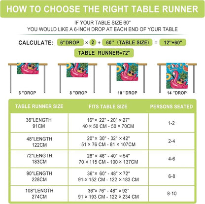 Summer Pool Flamingo Table Runner Spring Fun Float Party Burlap Table Runners - Image 7