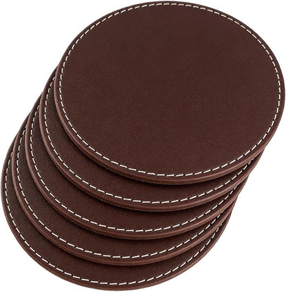 Leather Coasters for Drinks, Drink Coaster for Tabletop Protection Home Decor & by Unknown