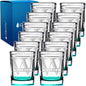 Personalized Square Shot Glasses Set of 12 Teal Bottom 2oz Engraved Initial and Name Custom Gifts, Weddings, Birthdays, Party, Event, Decorations