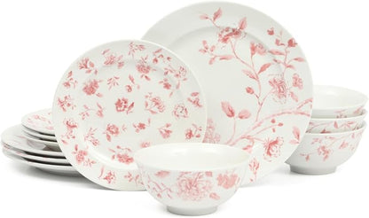Martha Stewart Empress Bouquet 12-Piece Decorated Porcelain Chip and Scratch by MarthaStewart