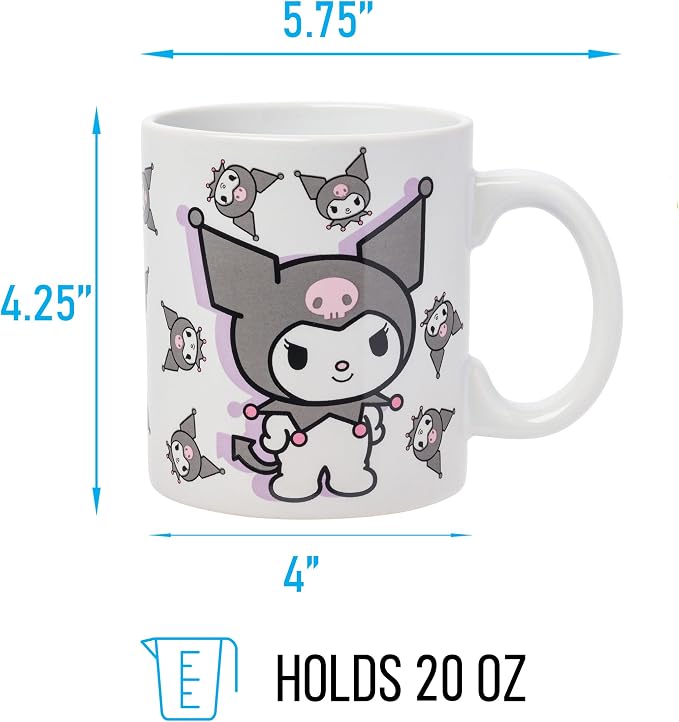Silver Buffalo Sanrio Hello Kitty and Kuromi Poses, Ceramic Mug, 20oz | Hello - Image 2