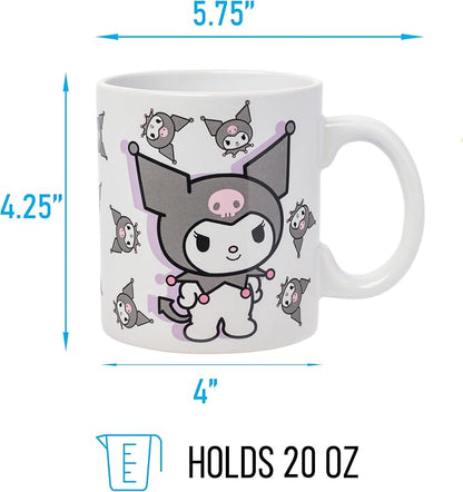 Silver Buffalo Sanrio Hello Kitty and Kuromi Poses, Ceramic Mug, 20oz | Hello - Image 2