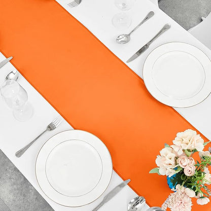 10-Pack Orange Satin Table Runner 12 x 108 Inch Long Bright and Smooth Silk - Image 8