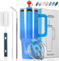 40 oz Shiny Tumbler with Handle and Straw, Stainless Steel Tumbler with Lid and by Watersy