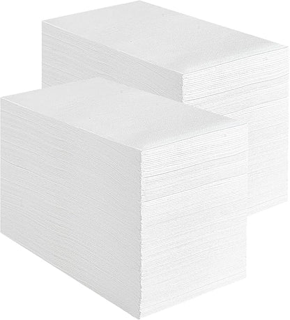 Vplus 400 Pack Premium Quality Guest Towels Disposable Dinner Napkins Soft, Absorbent, Party Napkins for Dinners or Catering Events，and Everyday Use (White, 400)