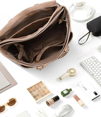 Laptop Tote Bag for Women, Leather Work Tote - Image 6