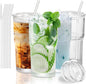 Luiaiog 18.5oz Glass Cups with Lids and Straws by Luiaiog