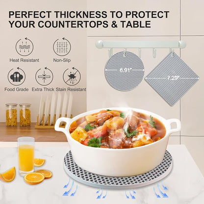 4 PCS Heat Resistant Silicone Trivet Mat - Image 4